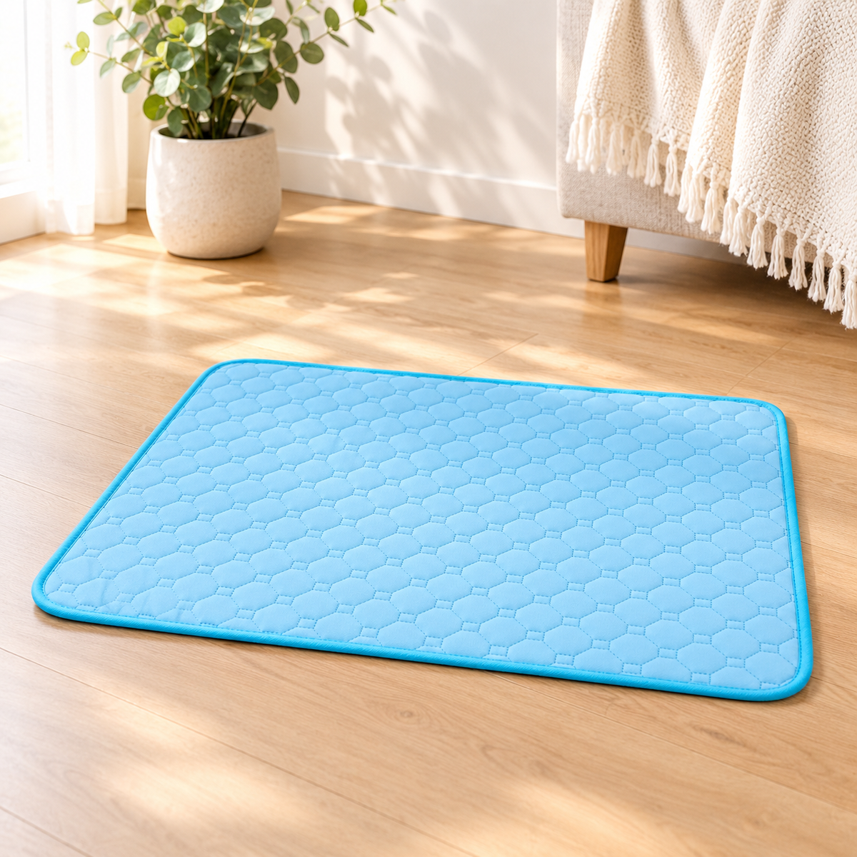 Proper Paws blue leak-proof washable pee pad for dogs, 70 x 50 cm